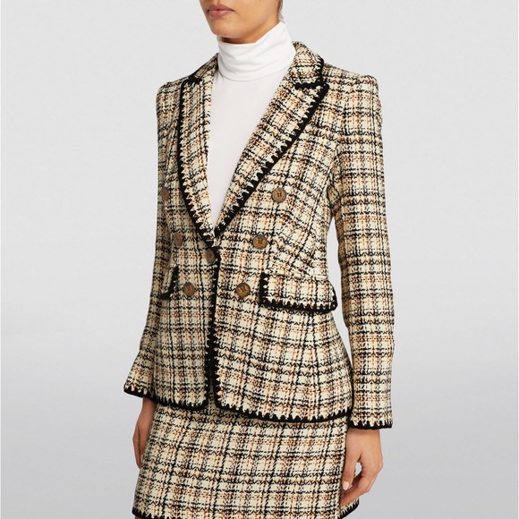 Veronica Beard Lawrence Dickey Crochet Trim Tweed Blazer - Picture 3 of 12